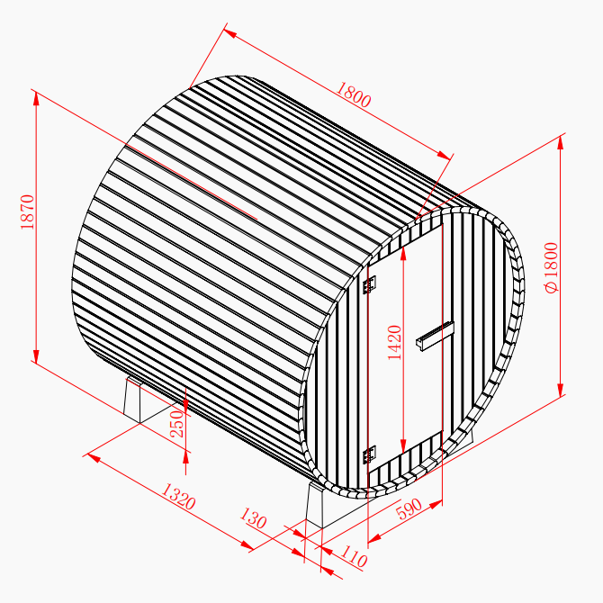 Cove 4 Person Traditional Cedar Barrel Sauna