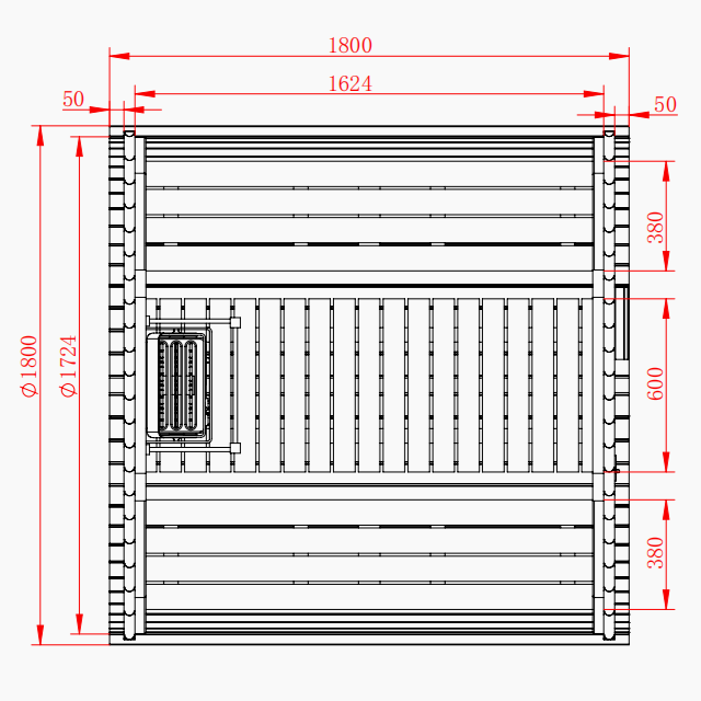 Cove Rearview 4 Person Traditional Cedar Barrel Sauna