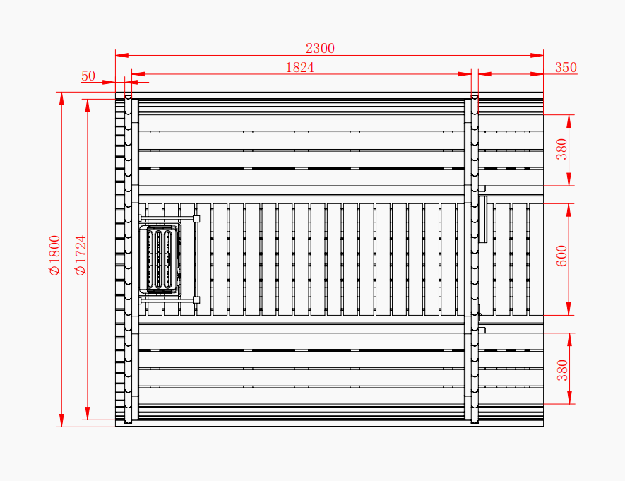 Deluxe 4-6 Person Traditional Cedar Barrel Sauna