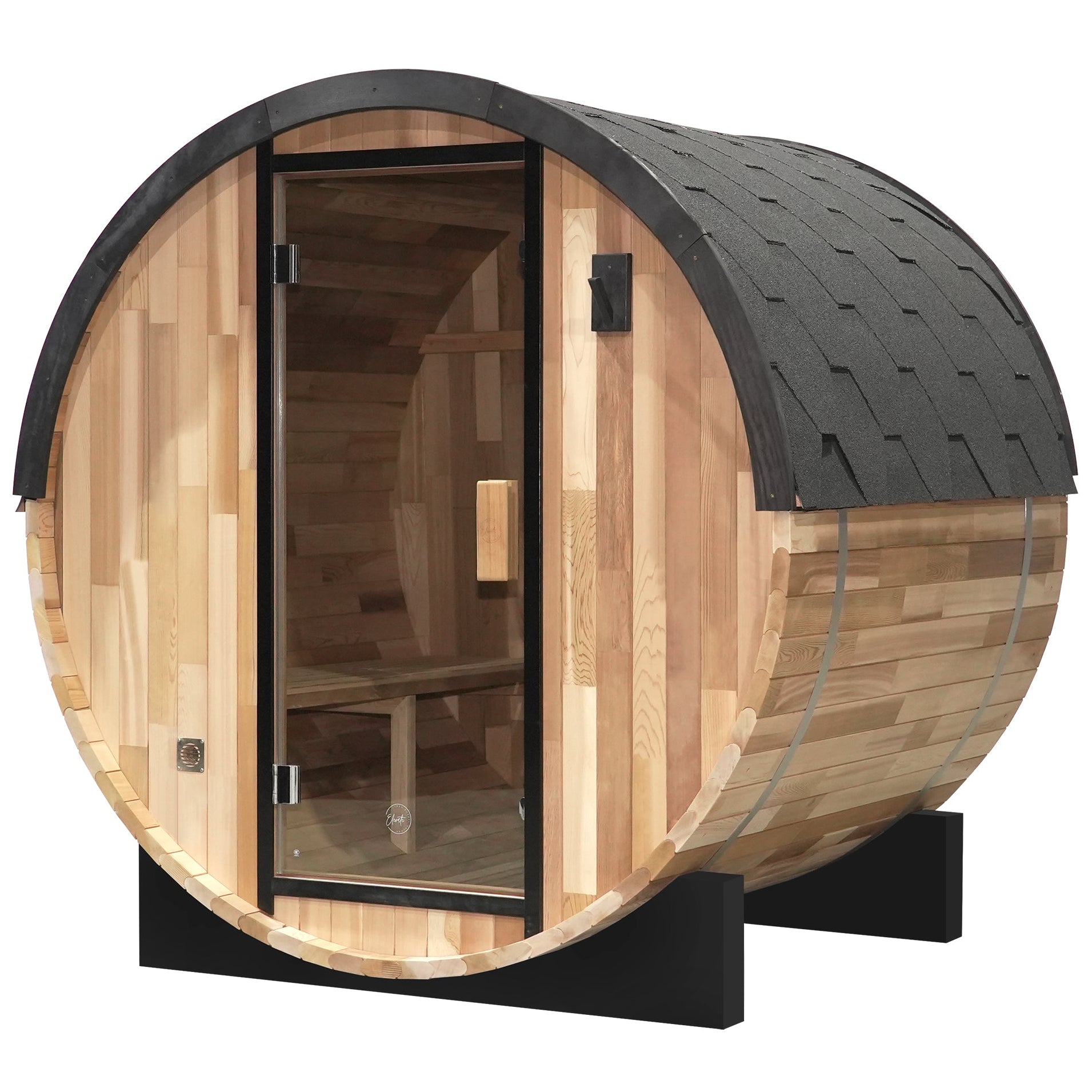 Curve Cedar Ice Bath + Urban 2-4 Person Sauna