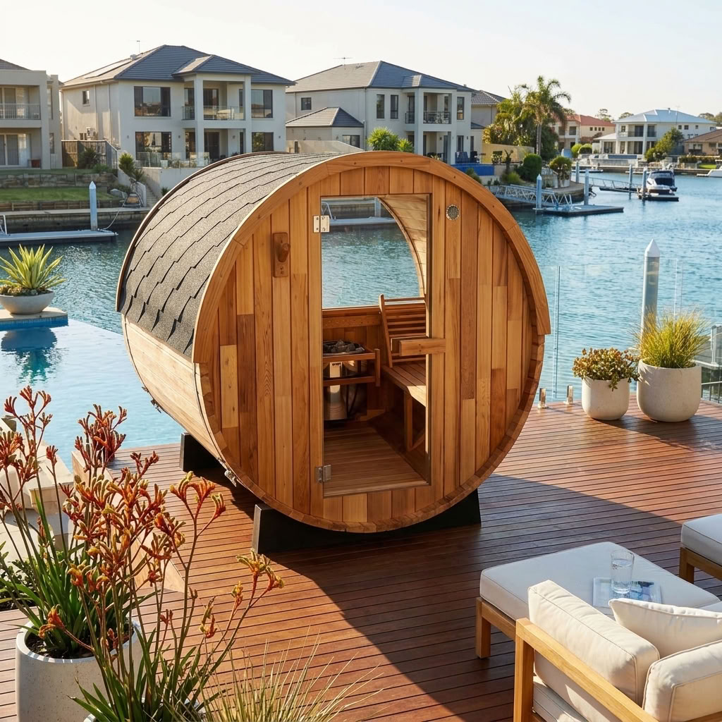 Cove Rearview 4 Person Traditional Cedar Sauna