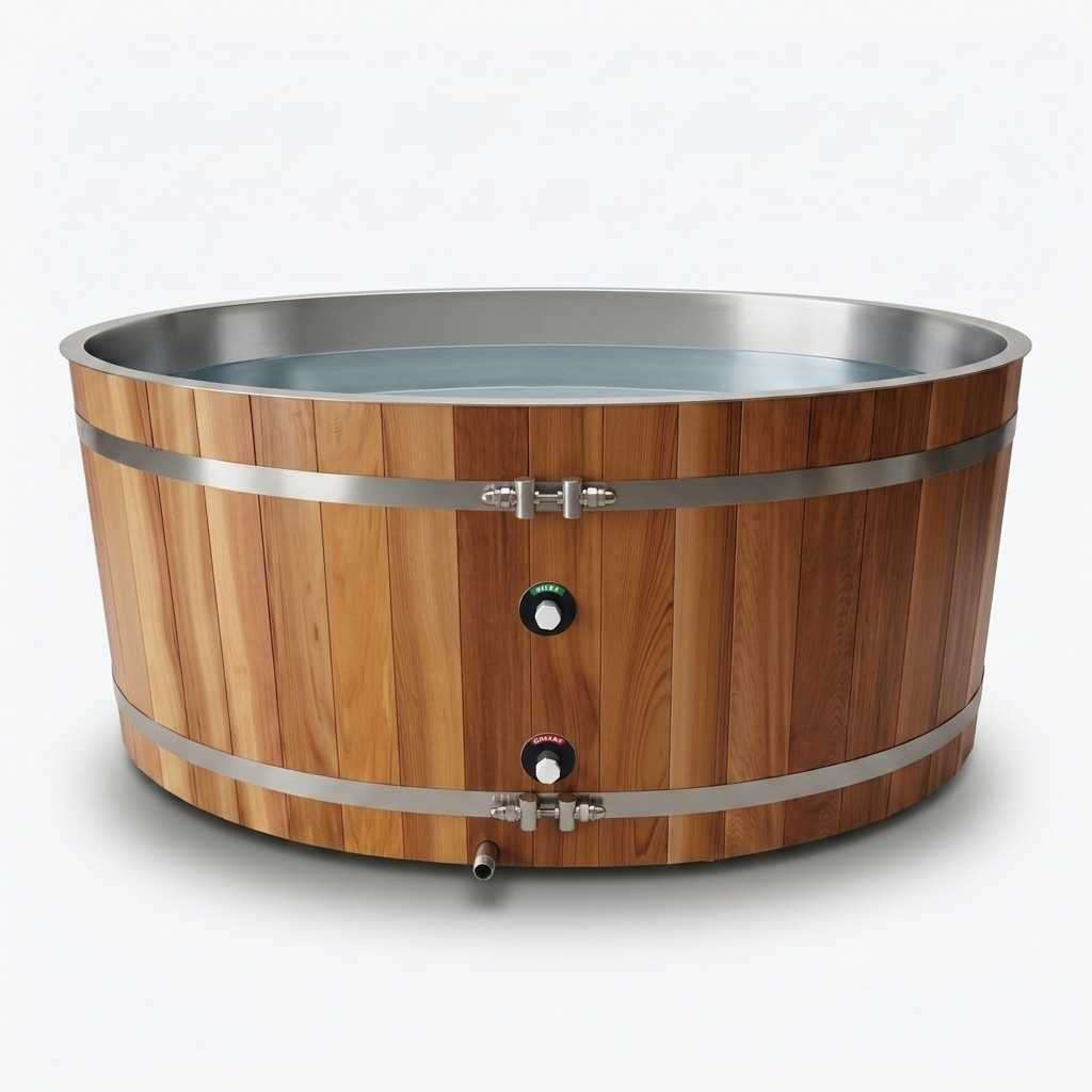 Curve Cedar Ice Bath & 1HP Chiller | 1 Person Plunge