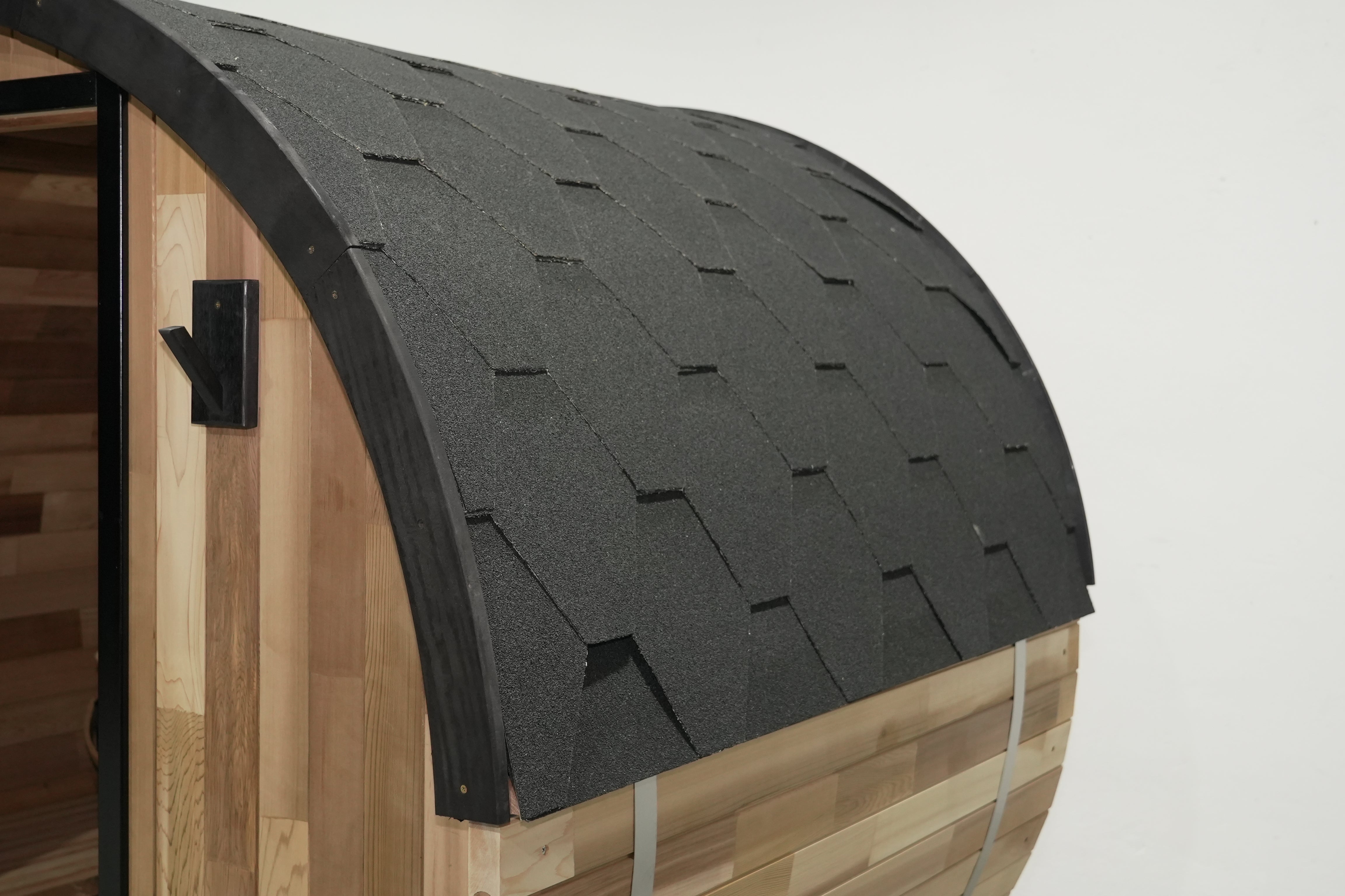 Urban 2-4 Person Traditional Cedar Barrel Sauna | Black Edition