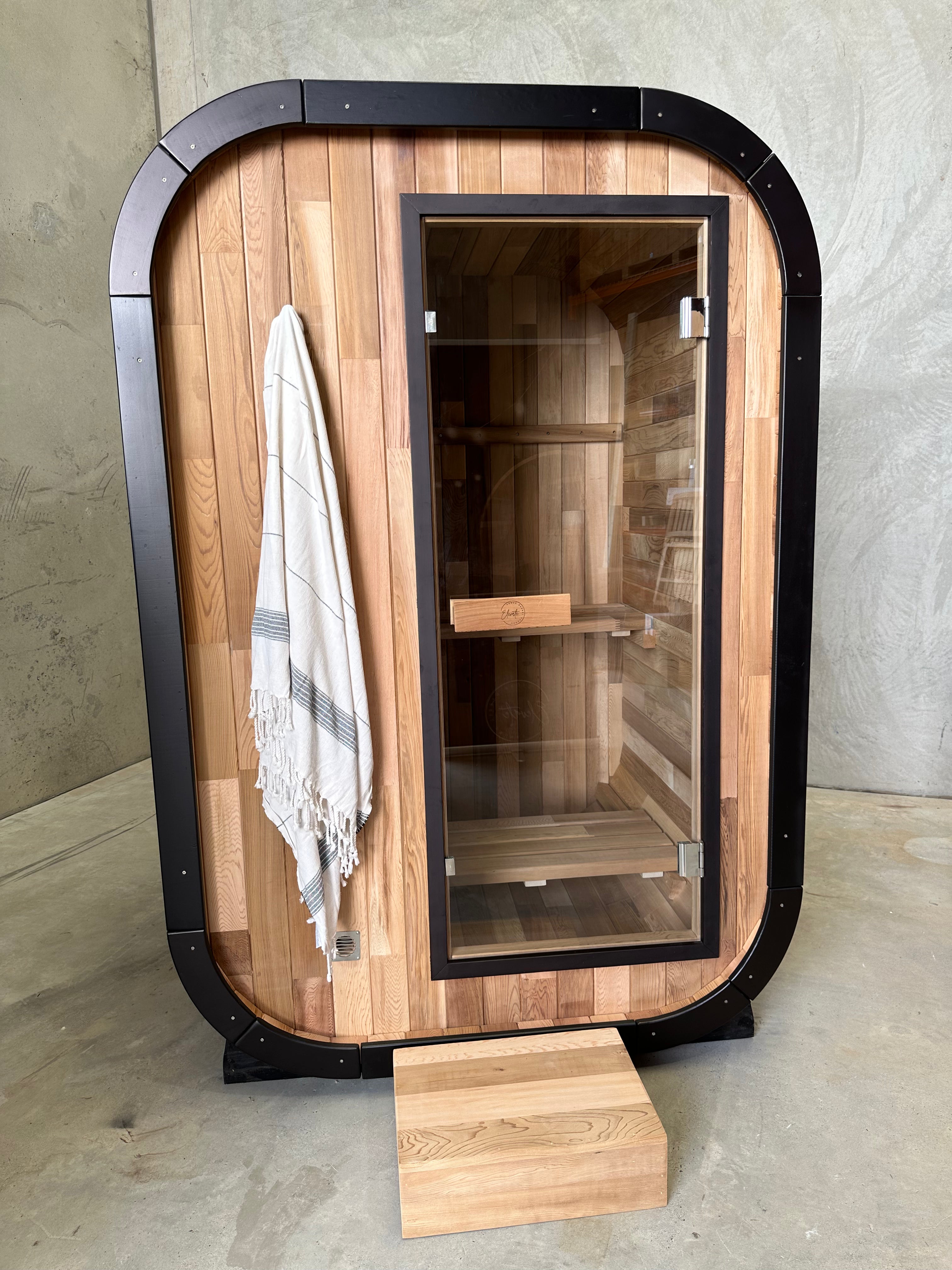 Niche 1-2 Person Traditional Cedar Sauna | Black Edition