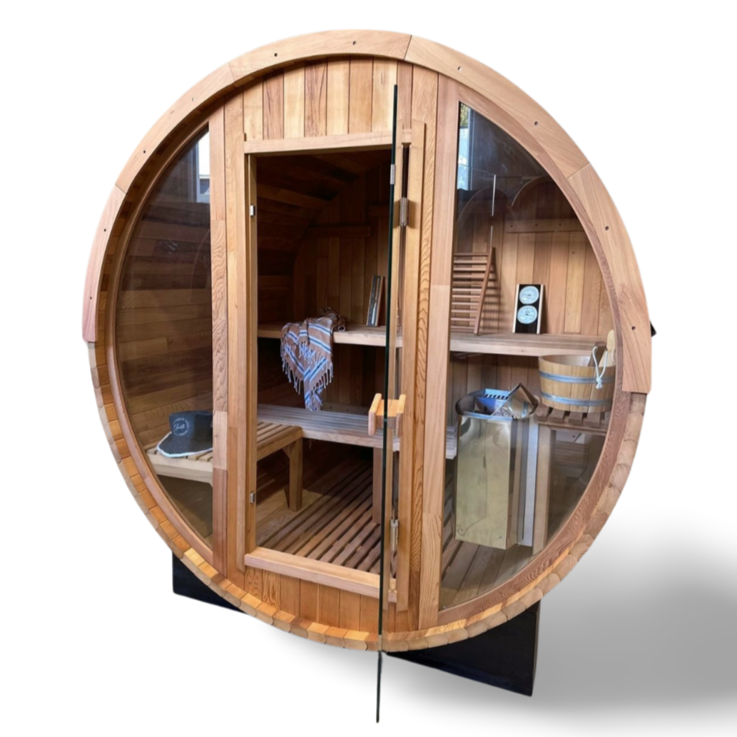Curve Cedar Ice Bath + Outlook 4 Person Sauna