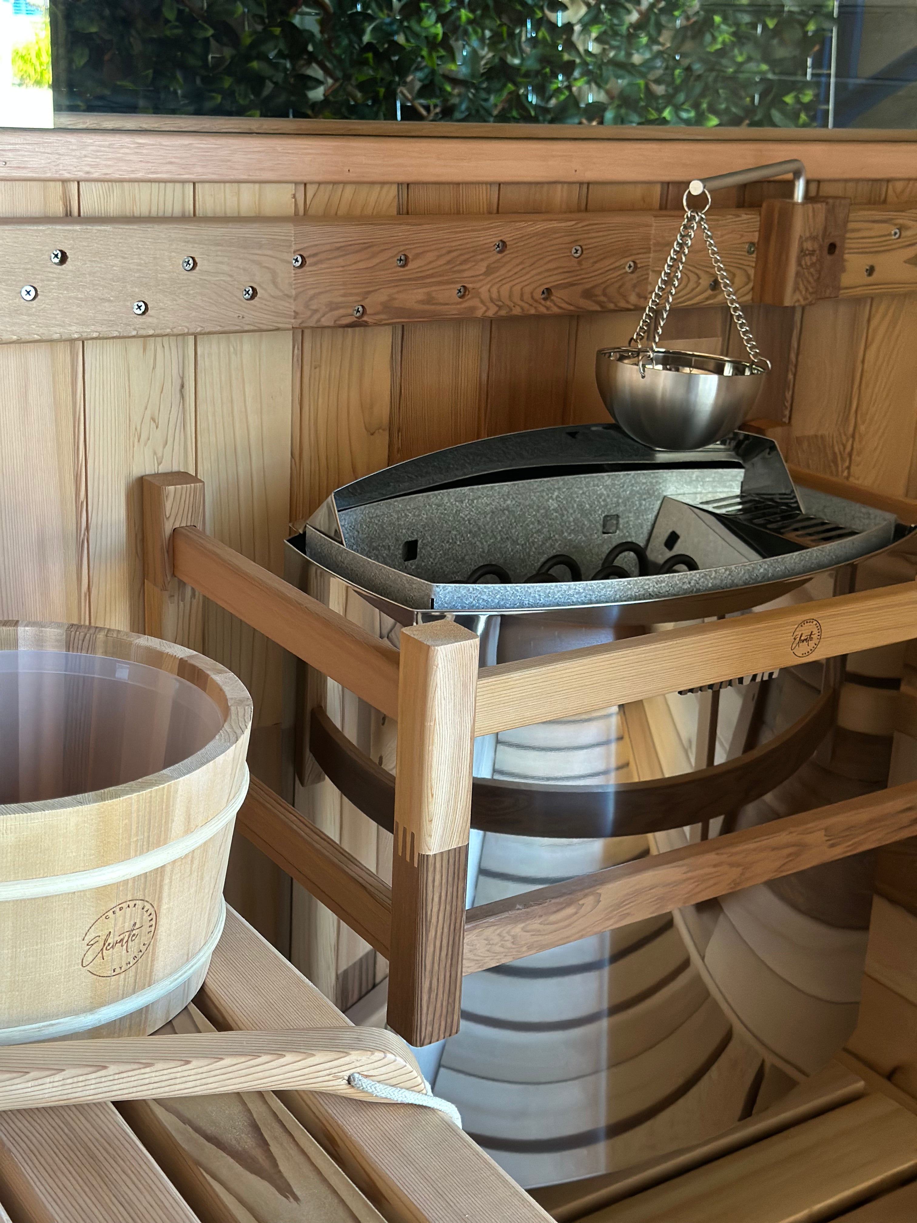 Cove Rearview 4 Person Traditional Cedar Barrel Sauna