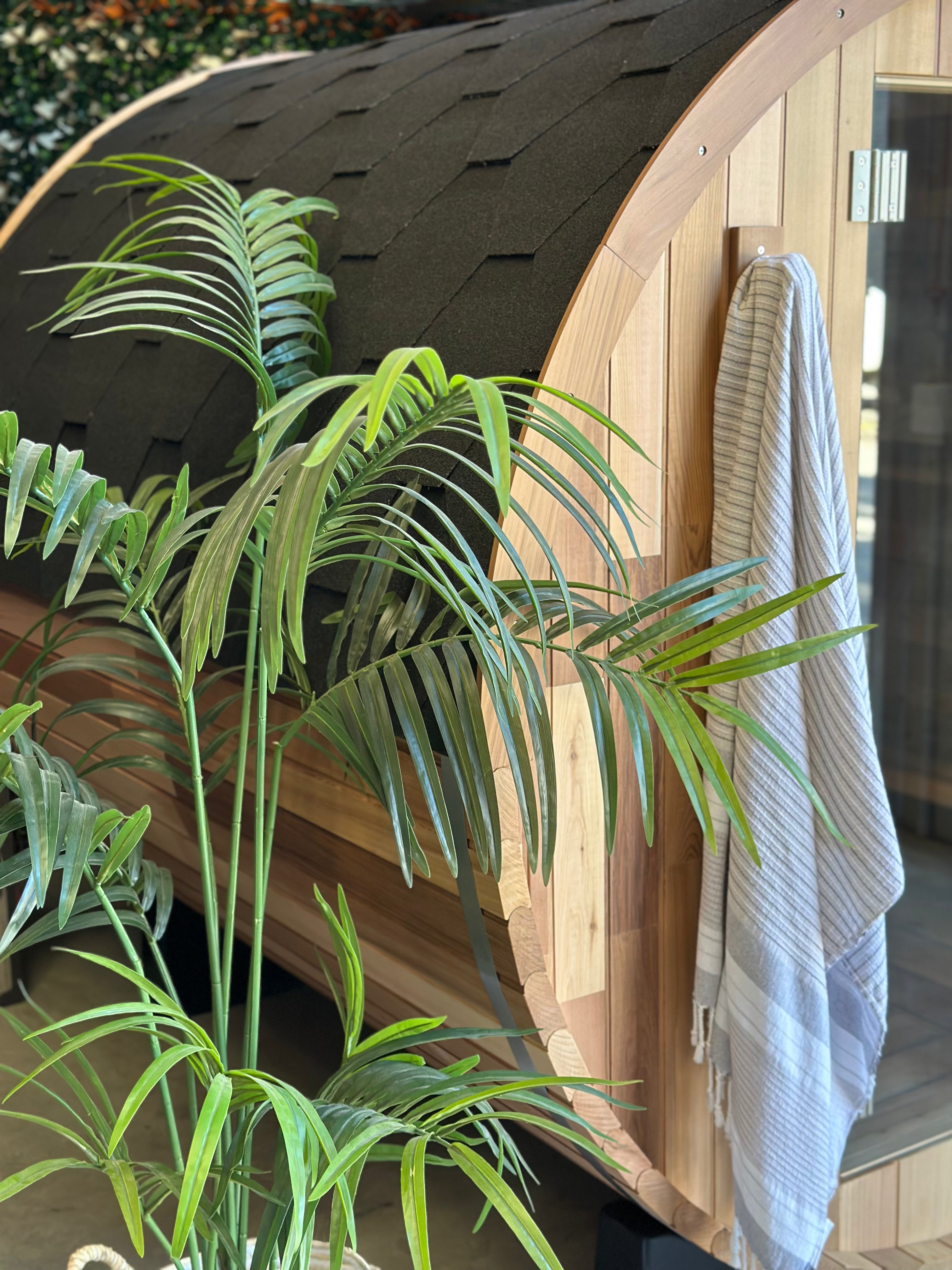 Cove Rearview 4 Person Traditional Cedar Barrel Sauna