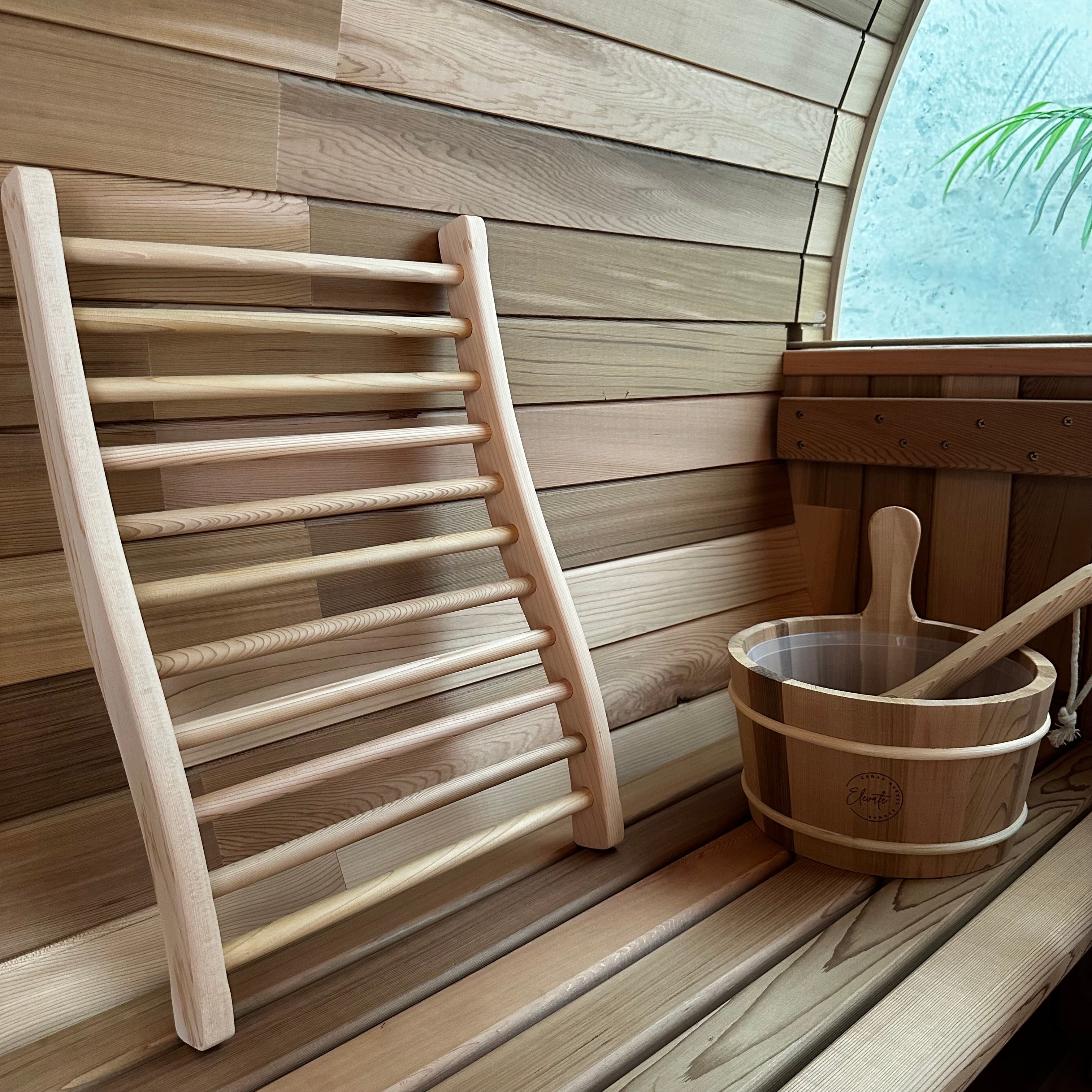 Cove Rearview 4 Person Traditional Cedar Barrel Sauna