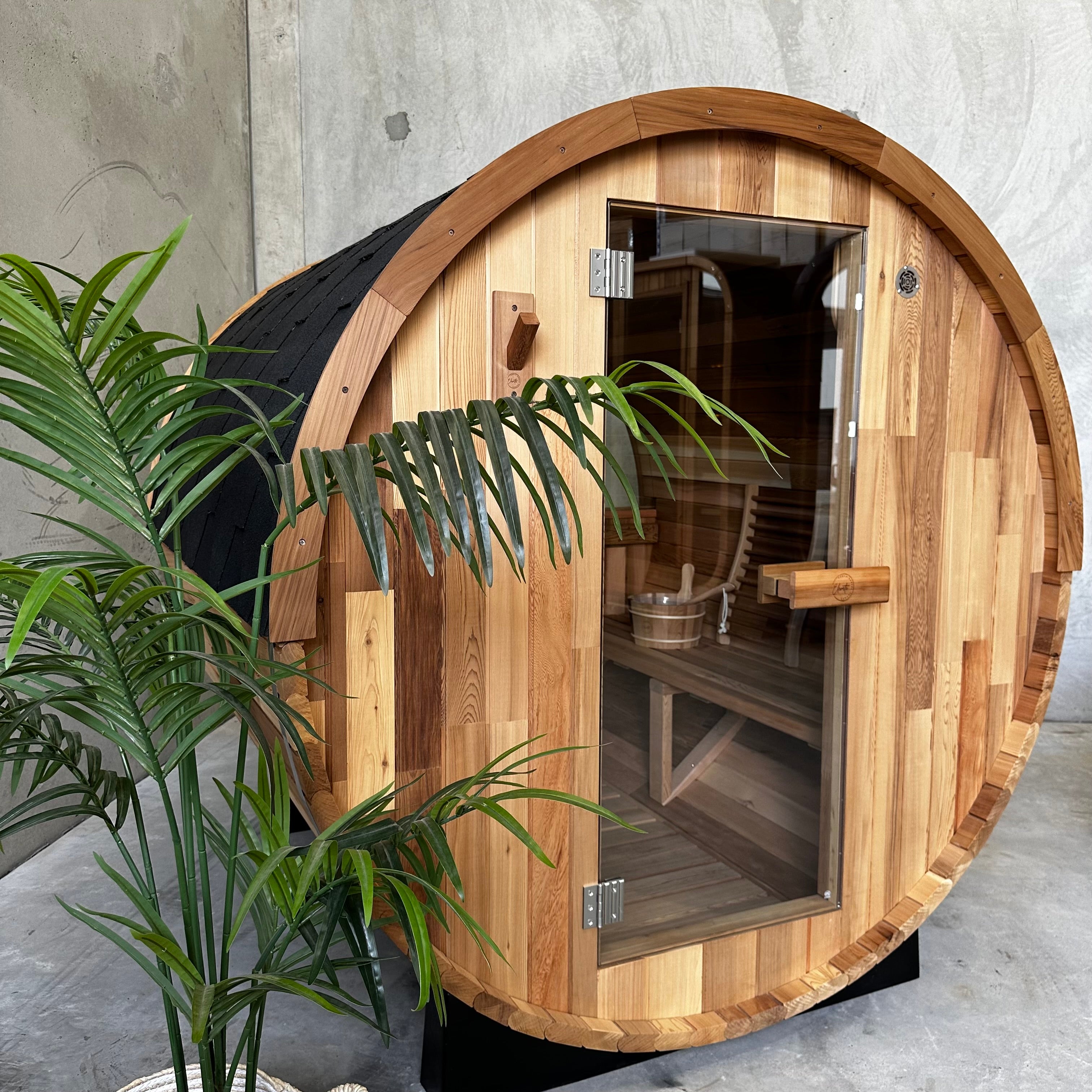 Cove 4 Person Traditional Cedar Barrel Sauna