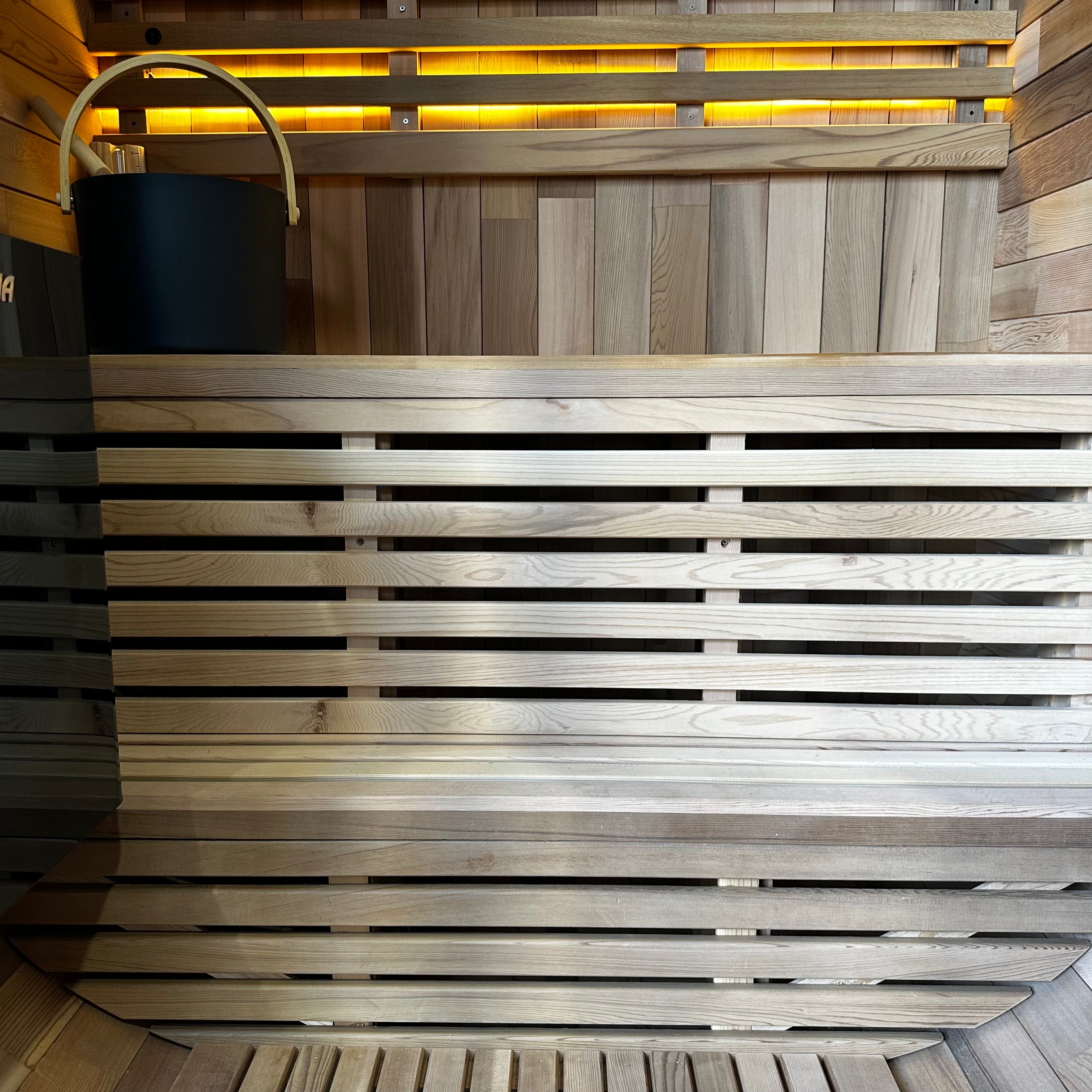 Niche View 1-2 Person Traditional Cedar Cube Sauna | Black Edition