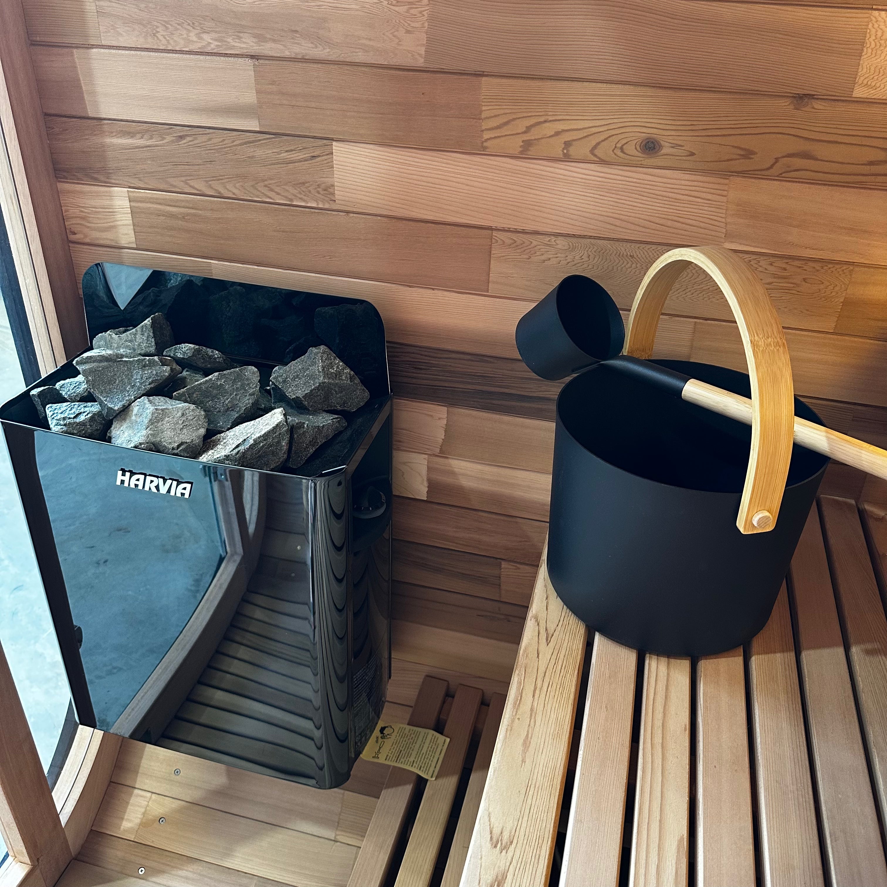 Niche View BLACK 1-2 Person Traditional Cedar Cube Sauna