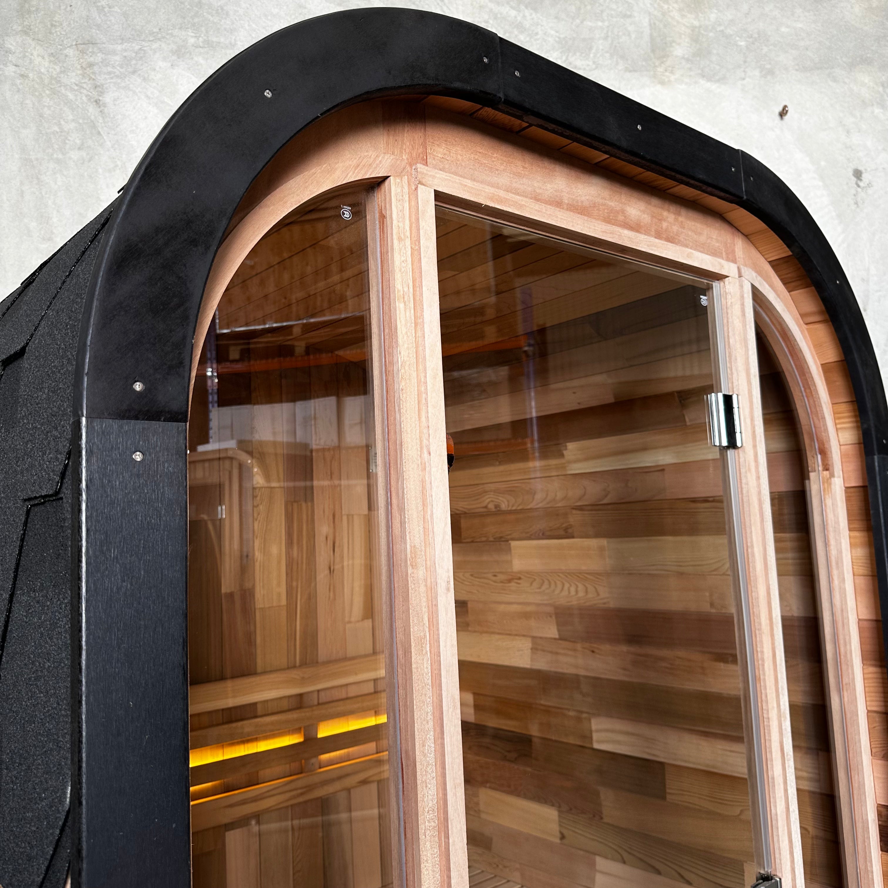 Niche View BLACK 1-2 Person Traditional Cedar Cube Sauna