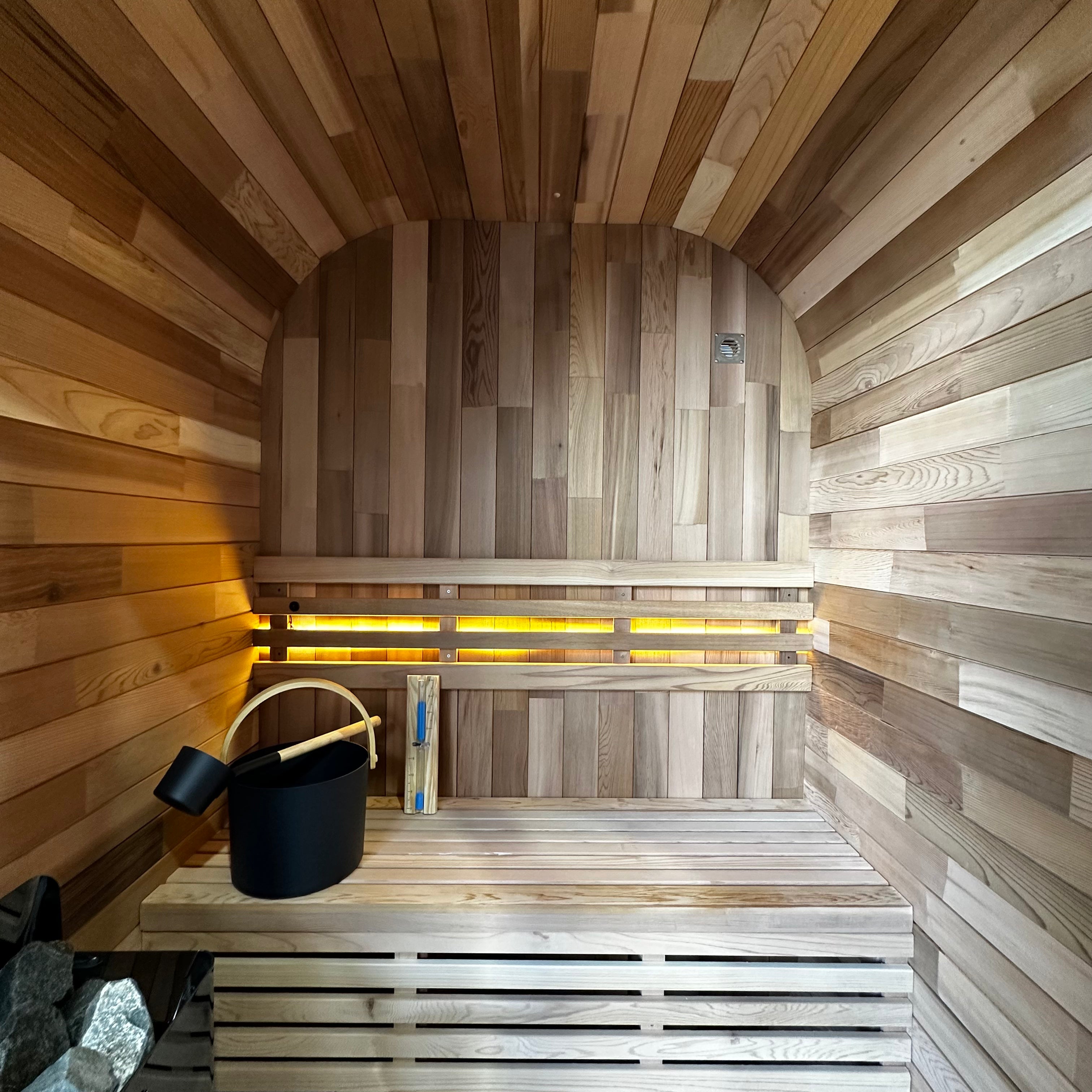 Niche View BLACK 1-2 Person Traditional Cedar Cube Sauna