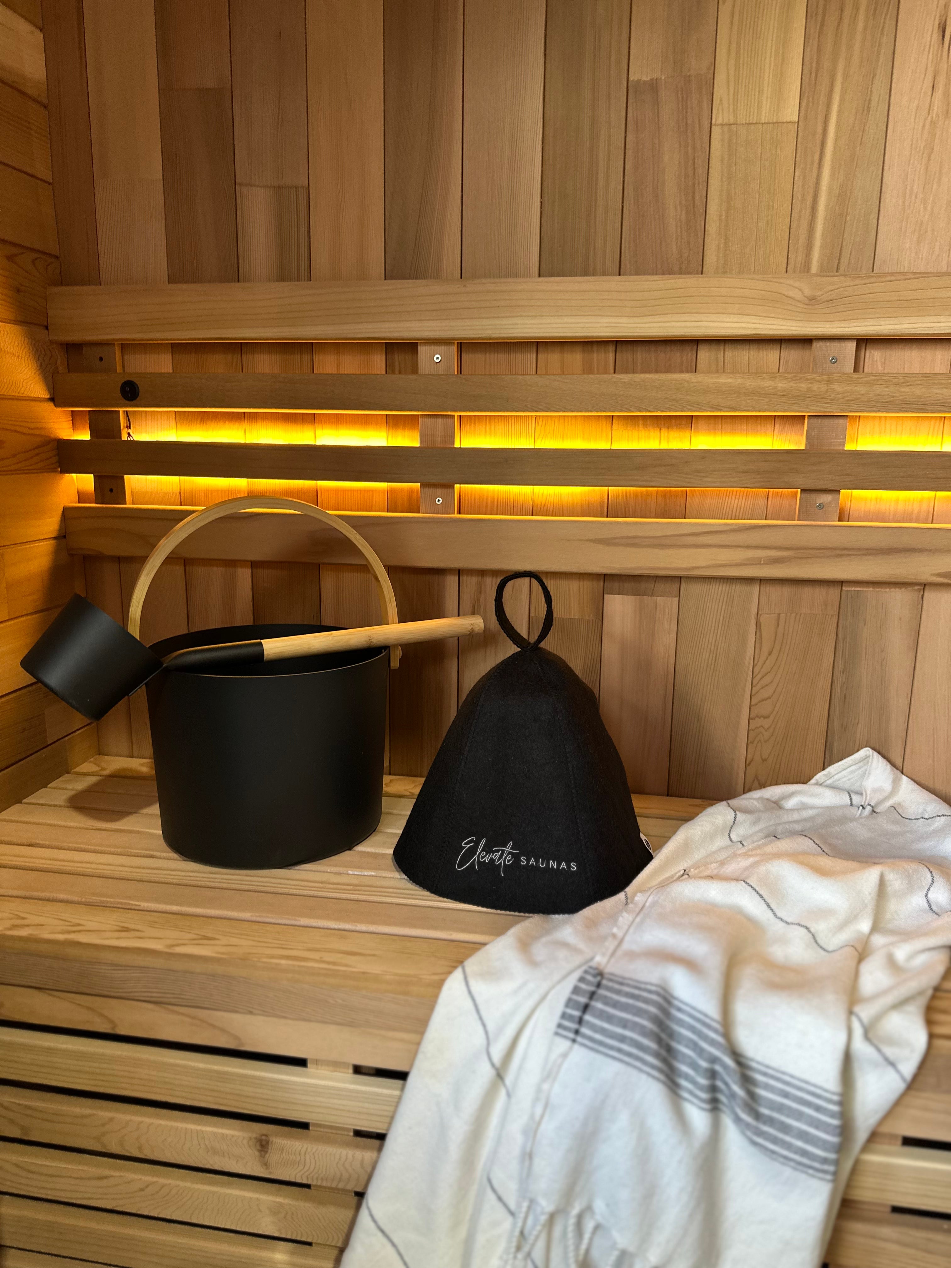 Niche View BLACK 1-2 Person Traditional Cedar Cube Sauna