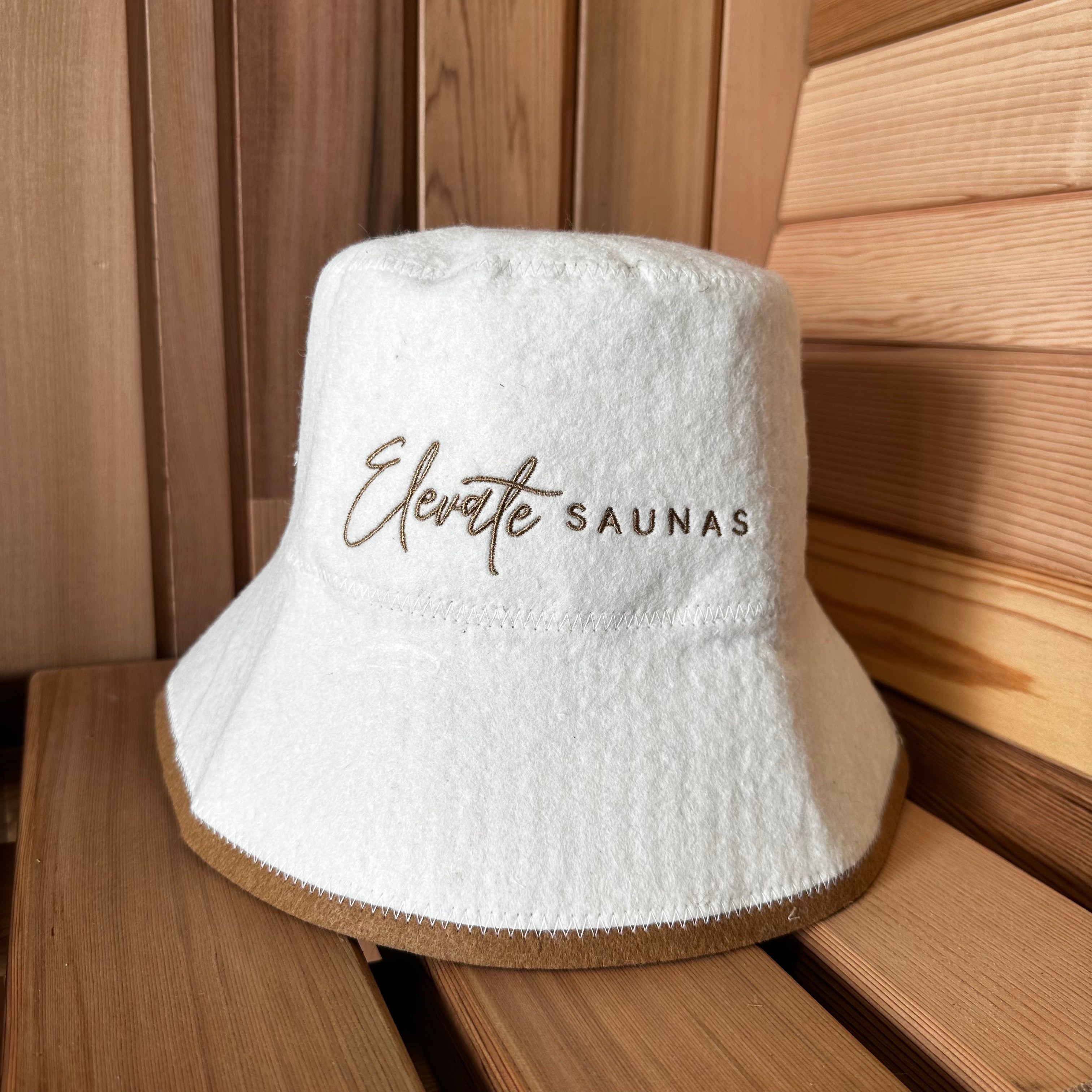 Dune Natural Wool Sauna Bucket Hat with Contrast Trim