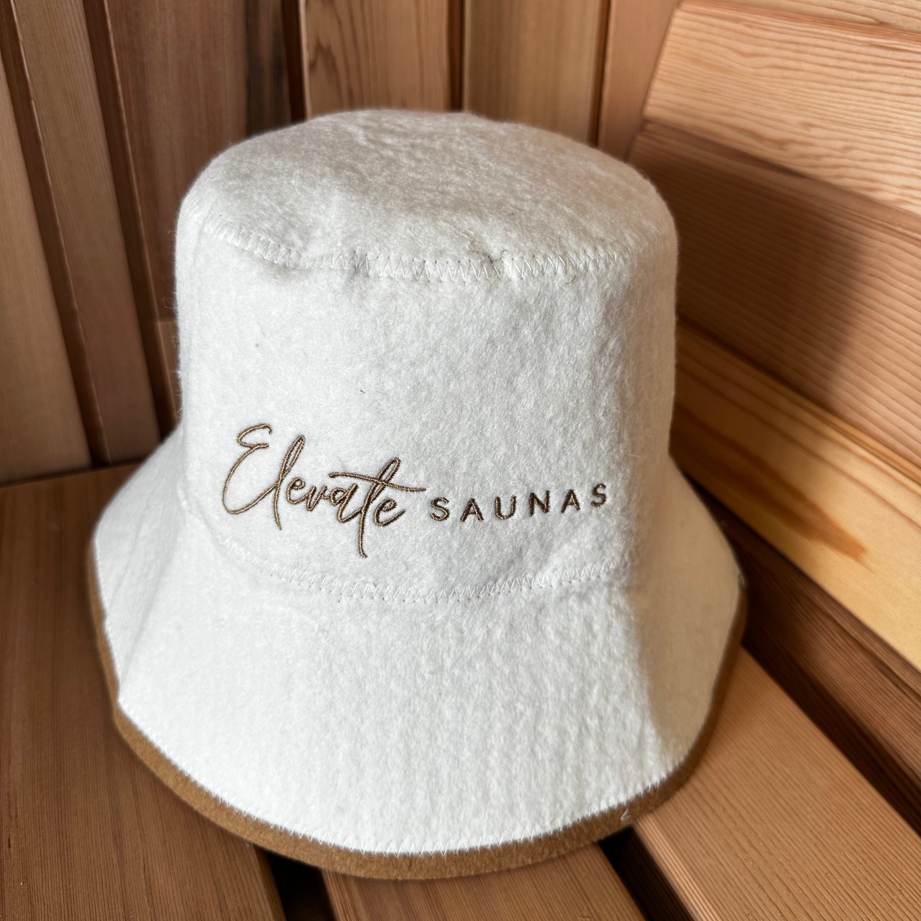 Dune Natural Wool Sauna Bucket Hat with Contrast Trim