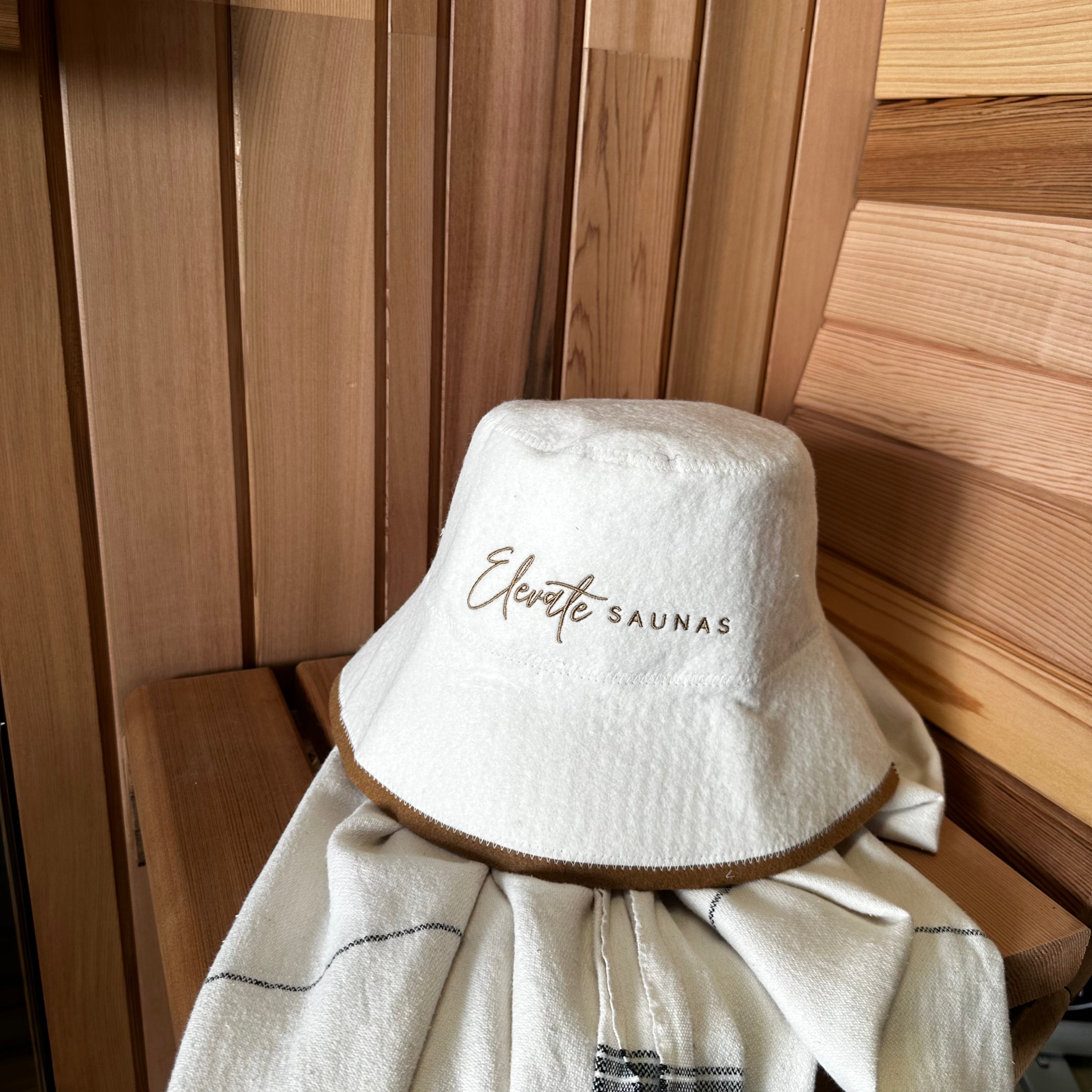 Dune Natural Wool Sauna Bucket Hat with Contrast Trim