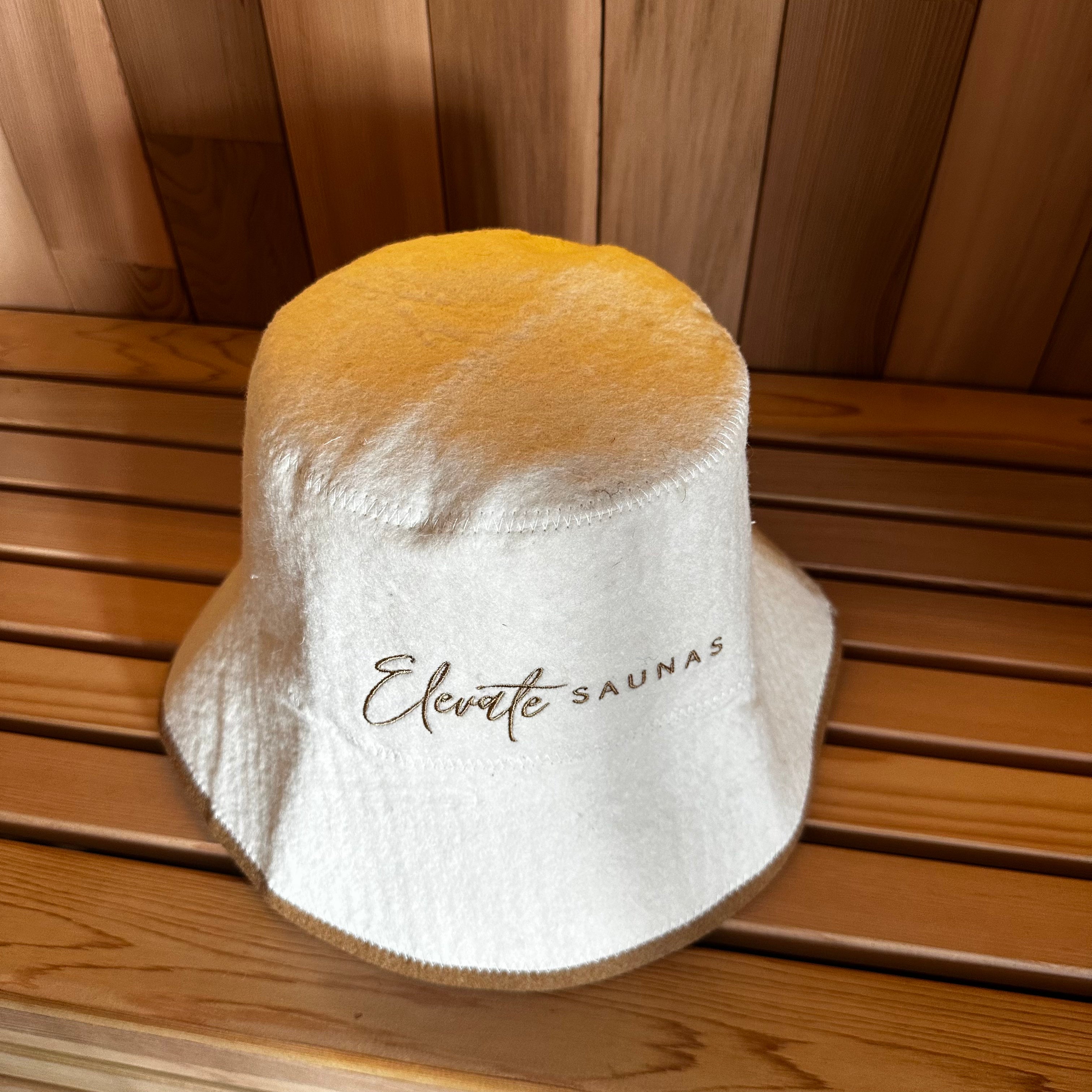 Dune Natural Wool Sauna Bucket Hat with Contrast Trim
