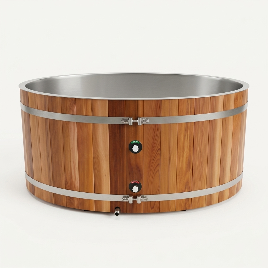 Curve PLUS+ Cedar Ice Bath & 1HP Chiller | 2 Person Plunge