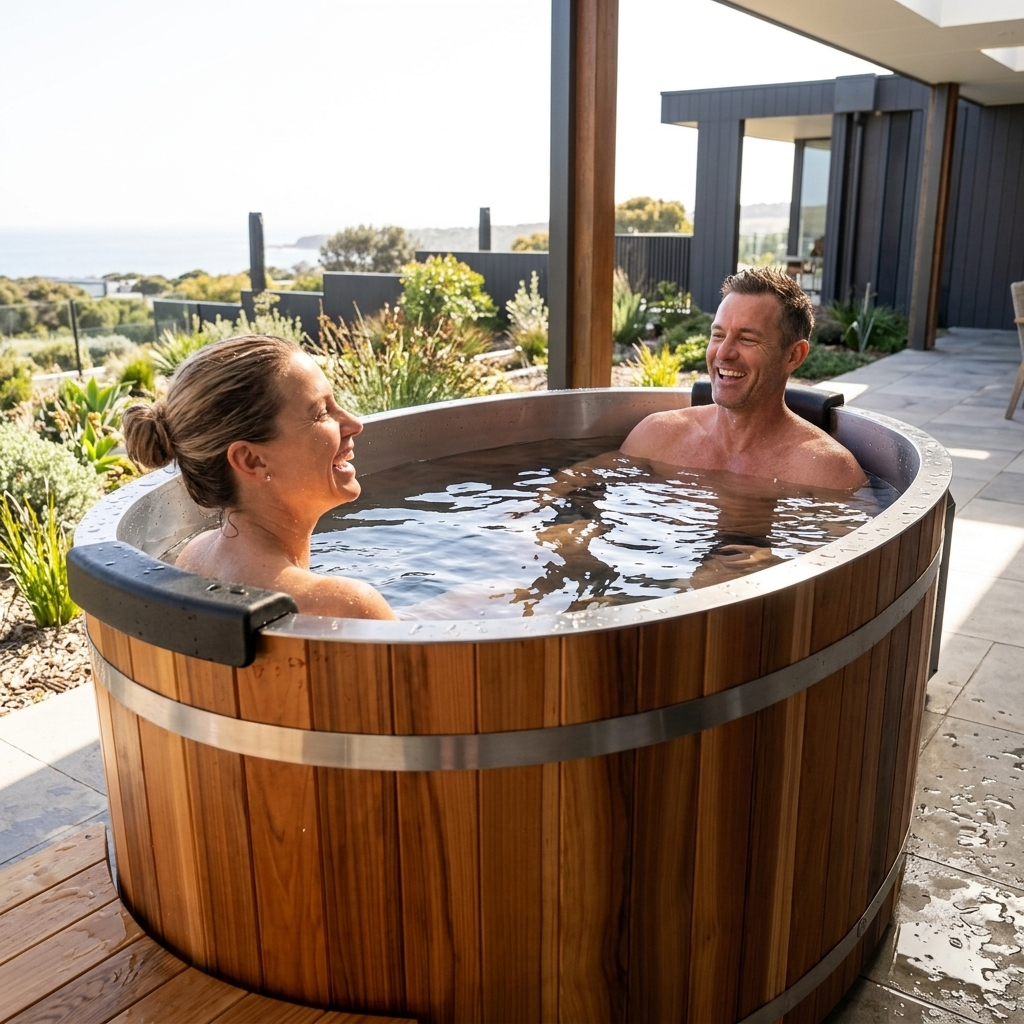 Curve PLUS+ Ice Bath & Outlook 4 Person Sauna | Contrast Package