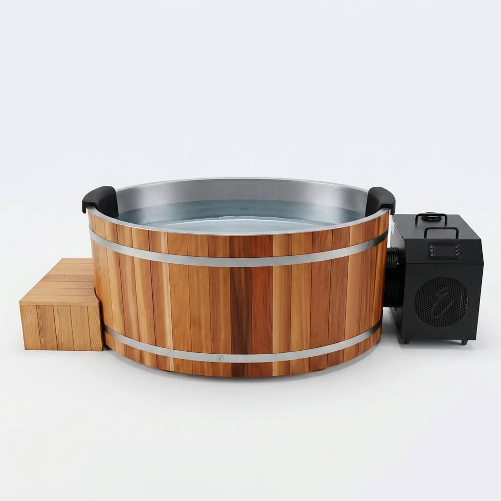Curve PLUS+ Cedar Ice Bath & 1HP Chiller | 2 Person Plunge