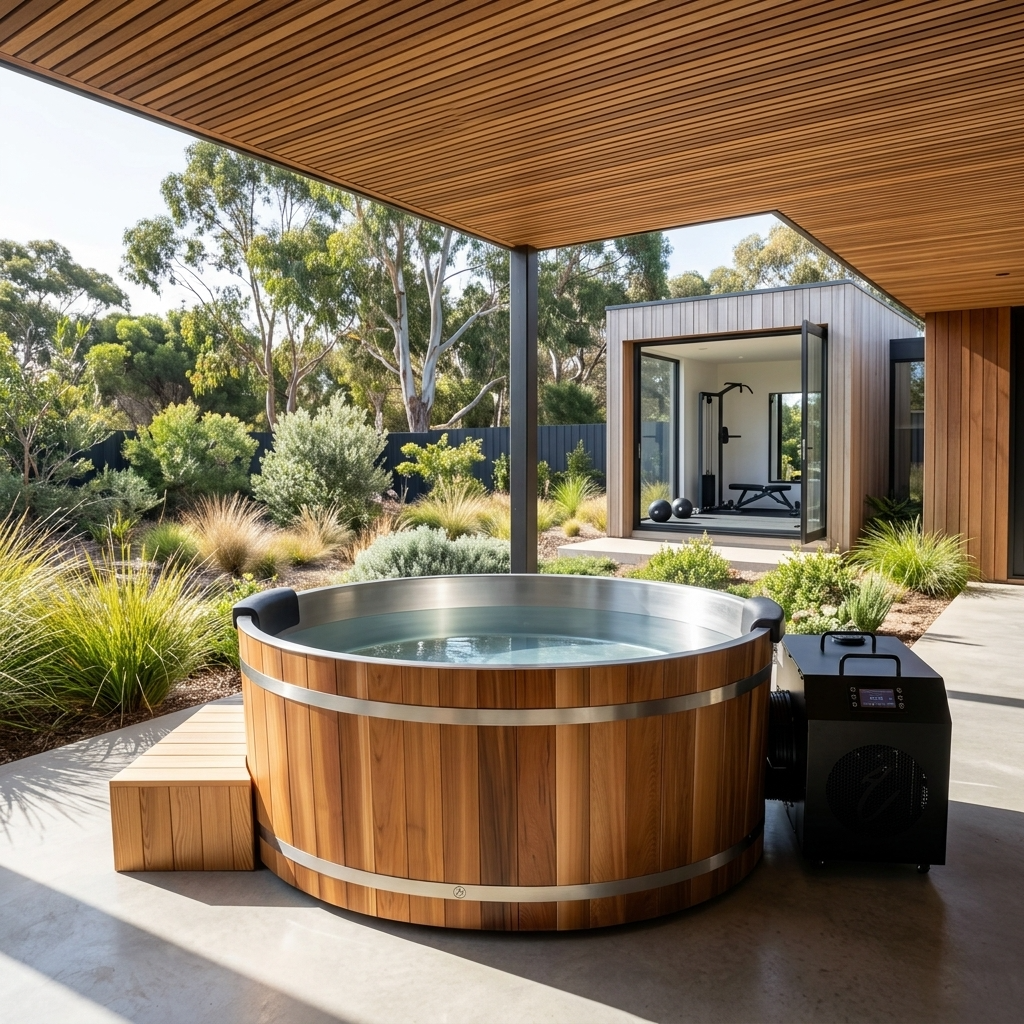 Curve PLUS+ Cedar Ice Bath & 1HP Chiller | 2 Person Plunge