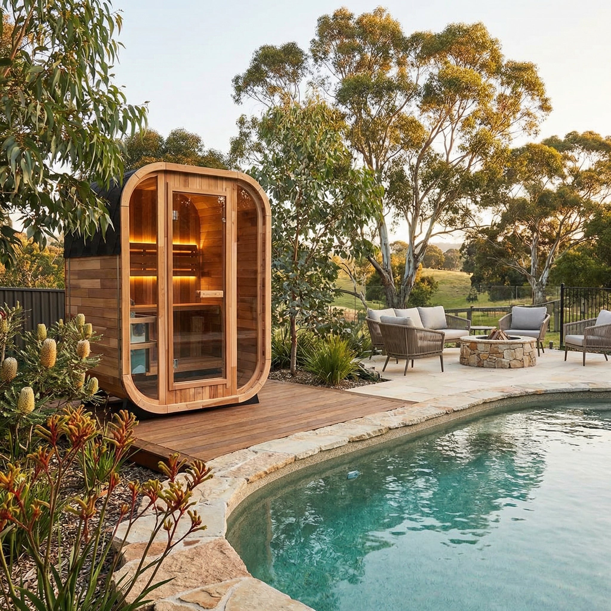 Niche View 1-2 Person Traditional Cedar Cube Sauna