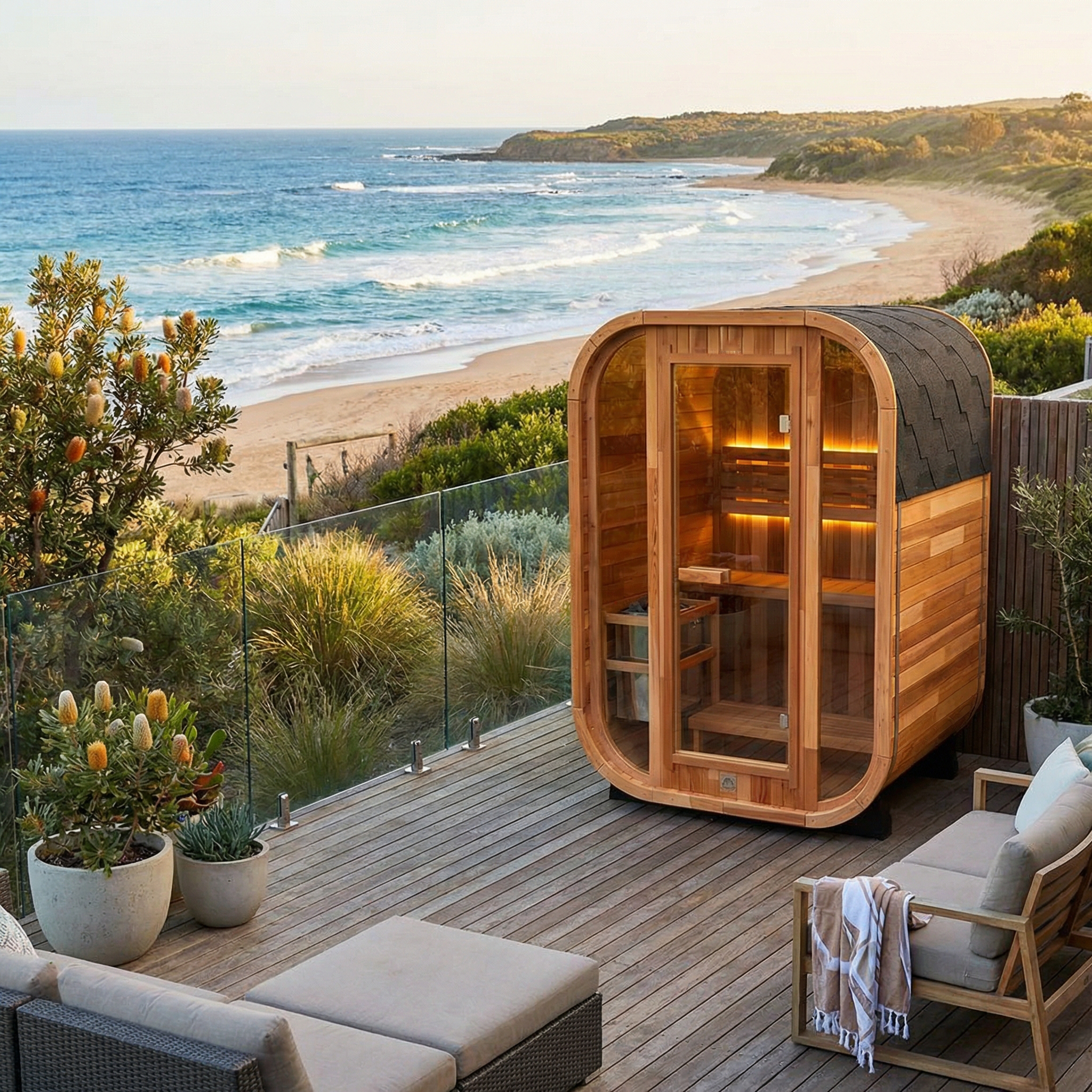 Niche View 1-2 Person Traditional Cedar Cube Sauna