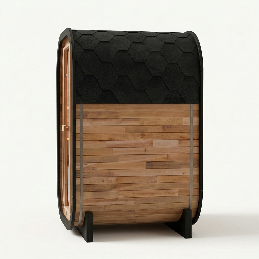 Niche View 1-2 Person Traditional Cedar Cube Sauna | Black Edition