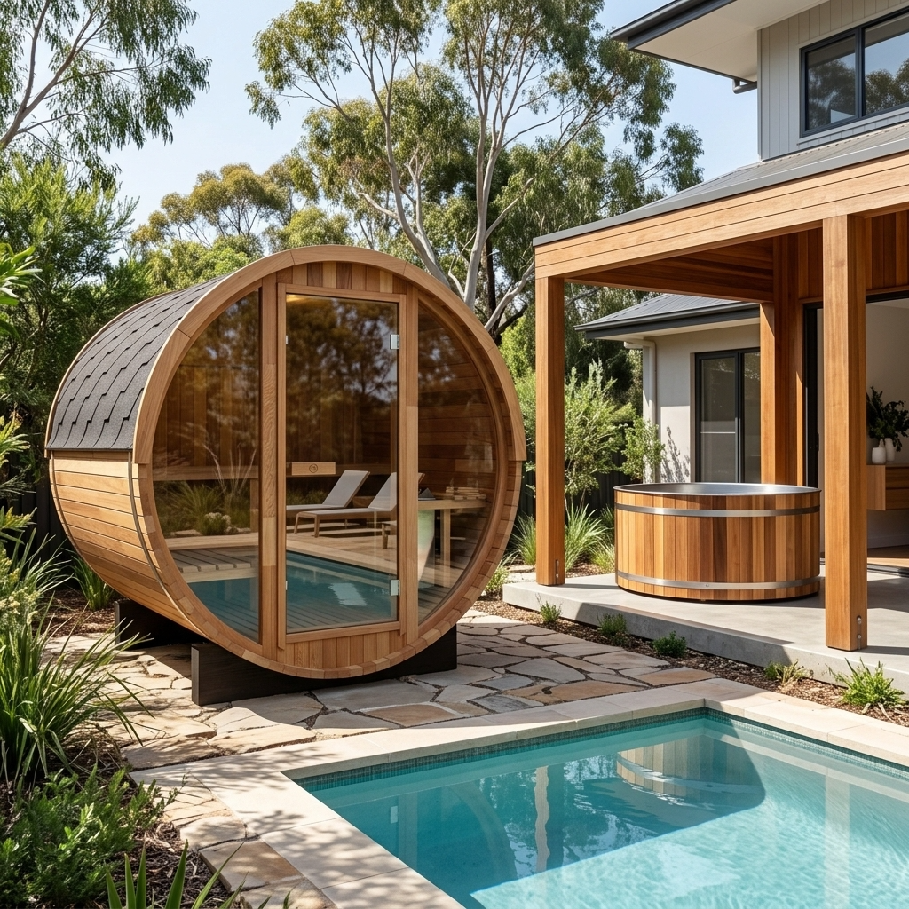 Curve PLUS+ Ice Bath & Outlook 4 Person Sauna | Contrast Package