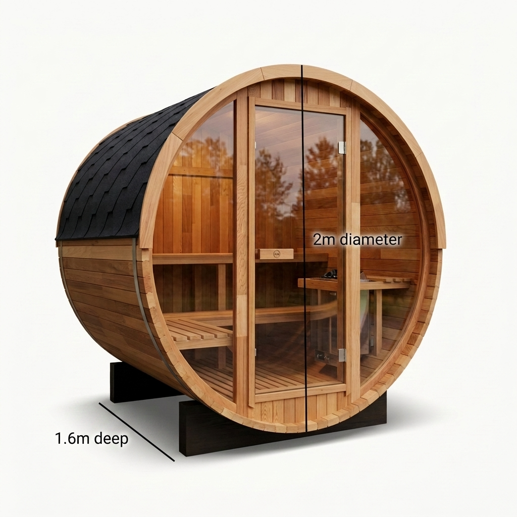 Outlook 4 Person Traditional Cedar Barrel Sauna