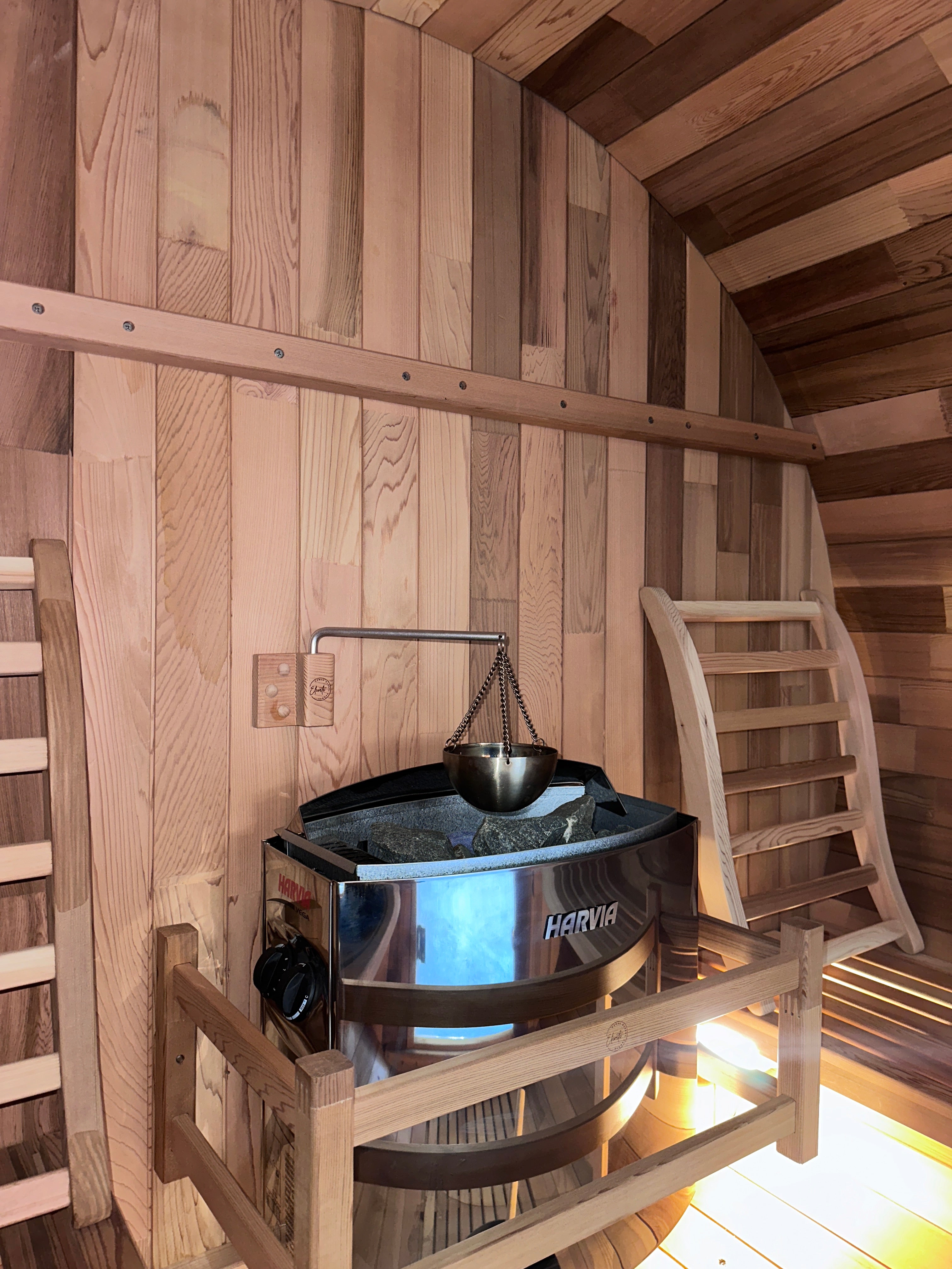 Urban 2-4 Person Traditional Cedar Barrel Sauna | Black Edition