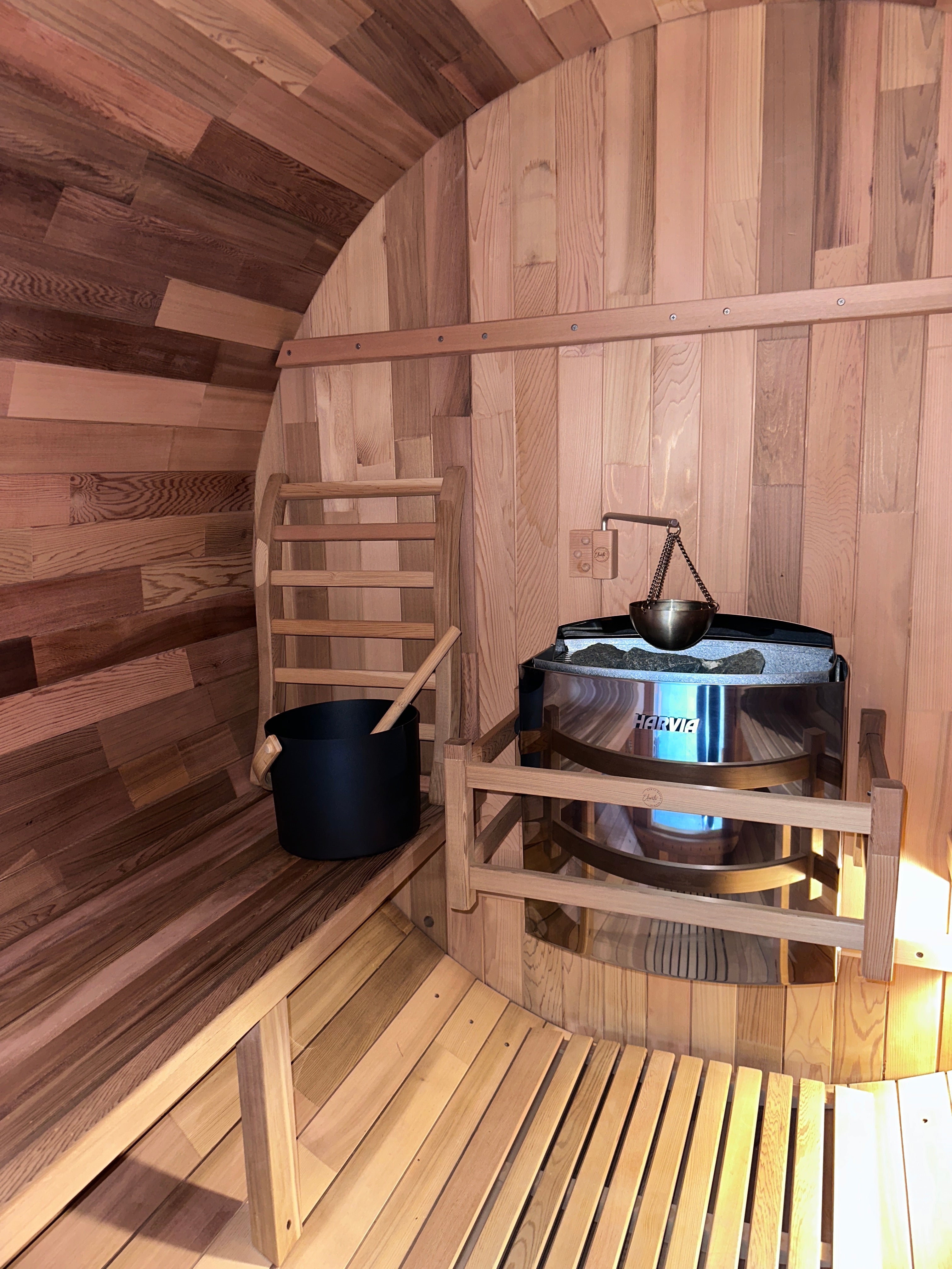 Urban 2-4 Person Traditional Cedar Barrel Sauna | Black Edition