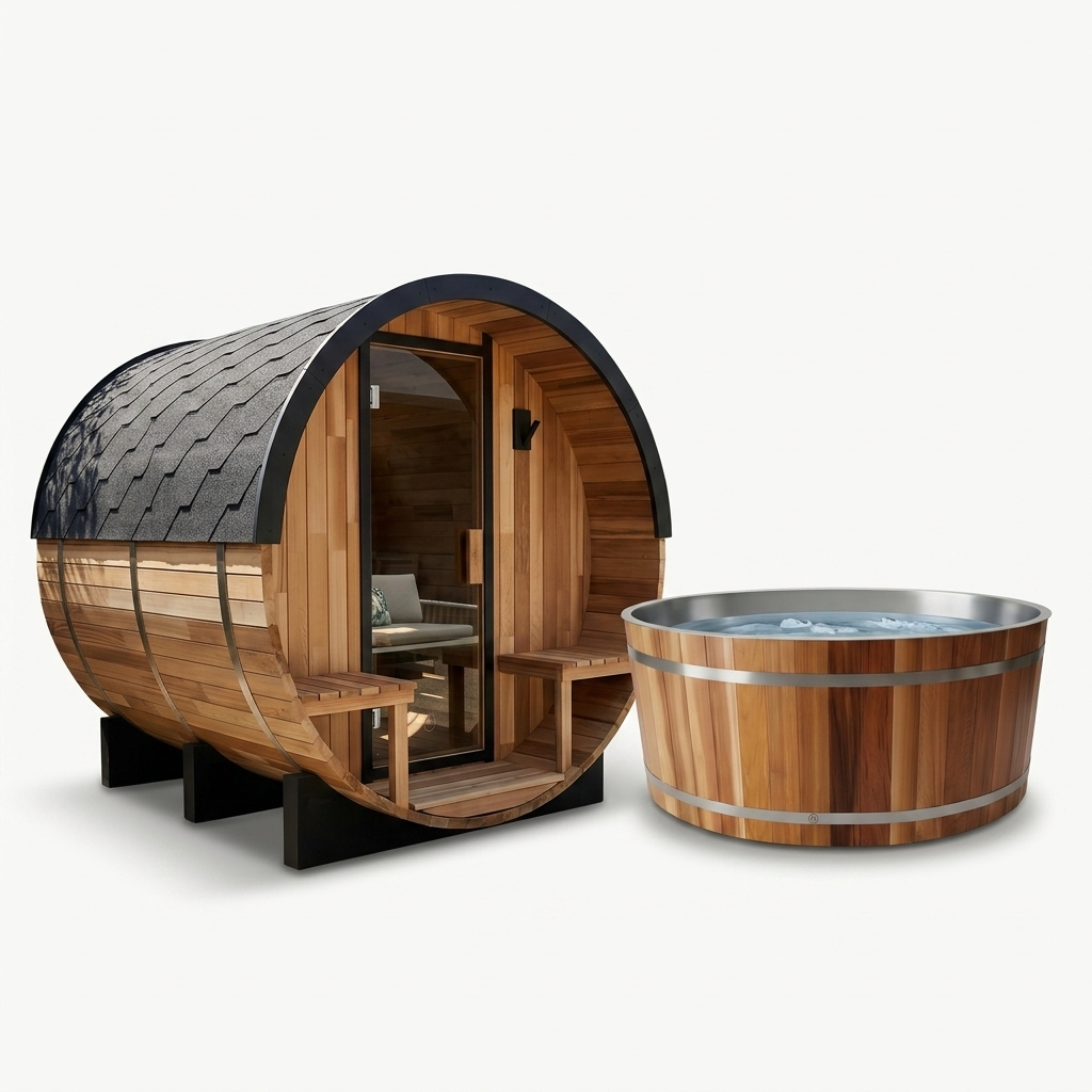 Curve PLUS+ Ice Bath & Urban Retreat 4-6 Person Sauna | Contrast Package