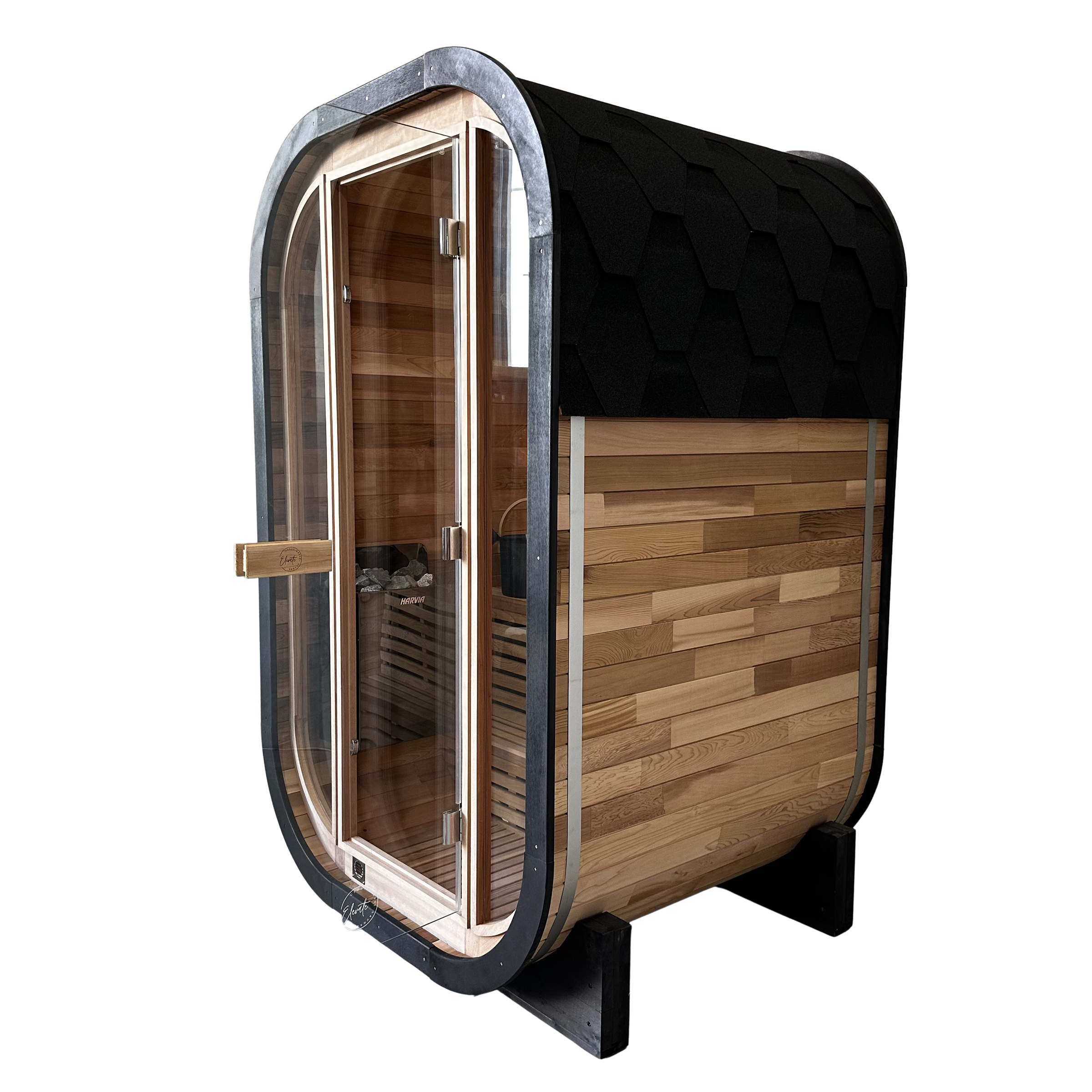 Niche View BLACK 1-2 Person Traditional Cedar Cube Sauna