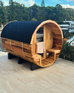 Load image into Gallery viewer, Traditional 6 Person Cedar Barrel Sauna
