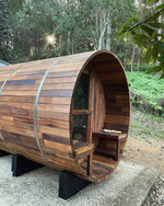 Load image into Gallery viewer, Traditional 6 Person Cedar Barrel Sauna
