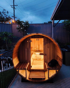 Deluxe 6 Person Cedar Barrel Sauna