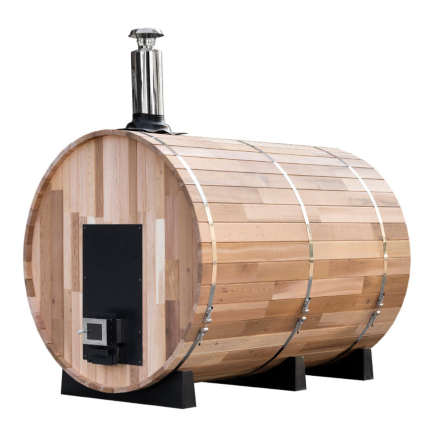 Deluxe Wood Fired 🔥 4-6 Person Cedar Barrel Sauna