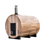 Load image into Gallery viewer, Deluxe 6 Person Woodfired Cedar Barrel Sauna
