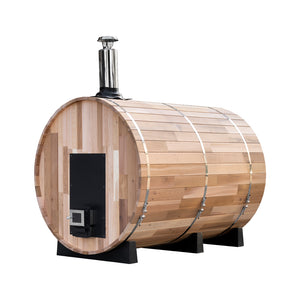 Deluxe 6 Person Woodfired Cedar Barrel Sauna