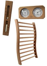 Load image into Gallery viewer, Sauna Backrest, Thermometer/Hygrometer and Sand Timer (Bundle) - Red Cedar
