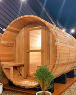 Load image into Gallery viewer, Traditional 6 Person Cedar Barrel Sauna
