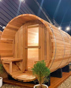 Traditional 6 Person Cedar Barrel Sauna