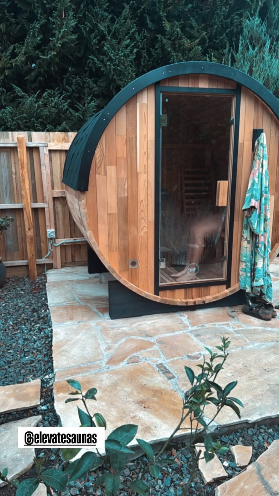 Urban 2-4 Person Traditional Cedar Barrel Sauna - Black Edition with Harvia Vega Heater