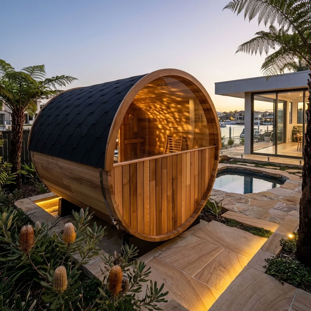 Cove Rearview 4 Person Traditional Cedar Sauna