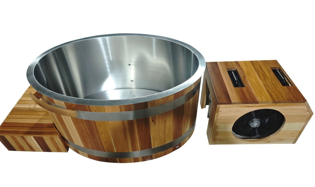Curve Cedar Ice Bath + Urban 2-4 Person Sauna