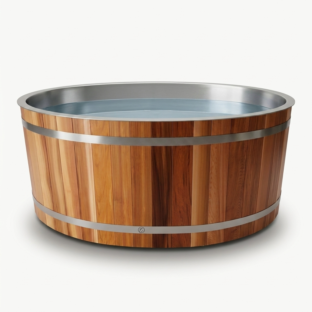 Curve Cedar Ice Bath & 1HP Chiller | 1 Person Plunge