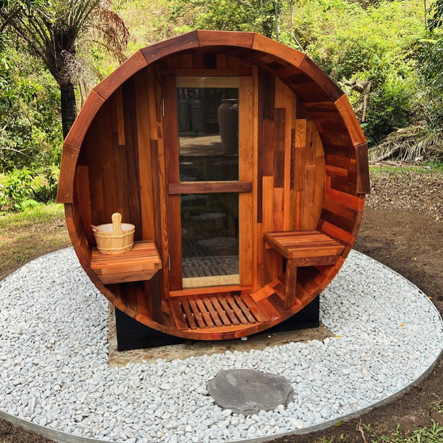 Traditional 6 Person Cedar Barrel Sauna