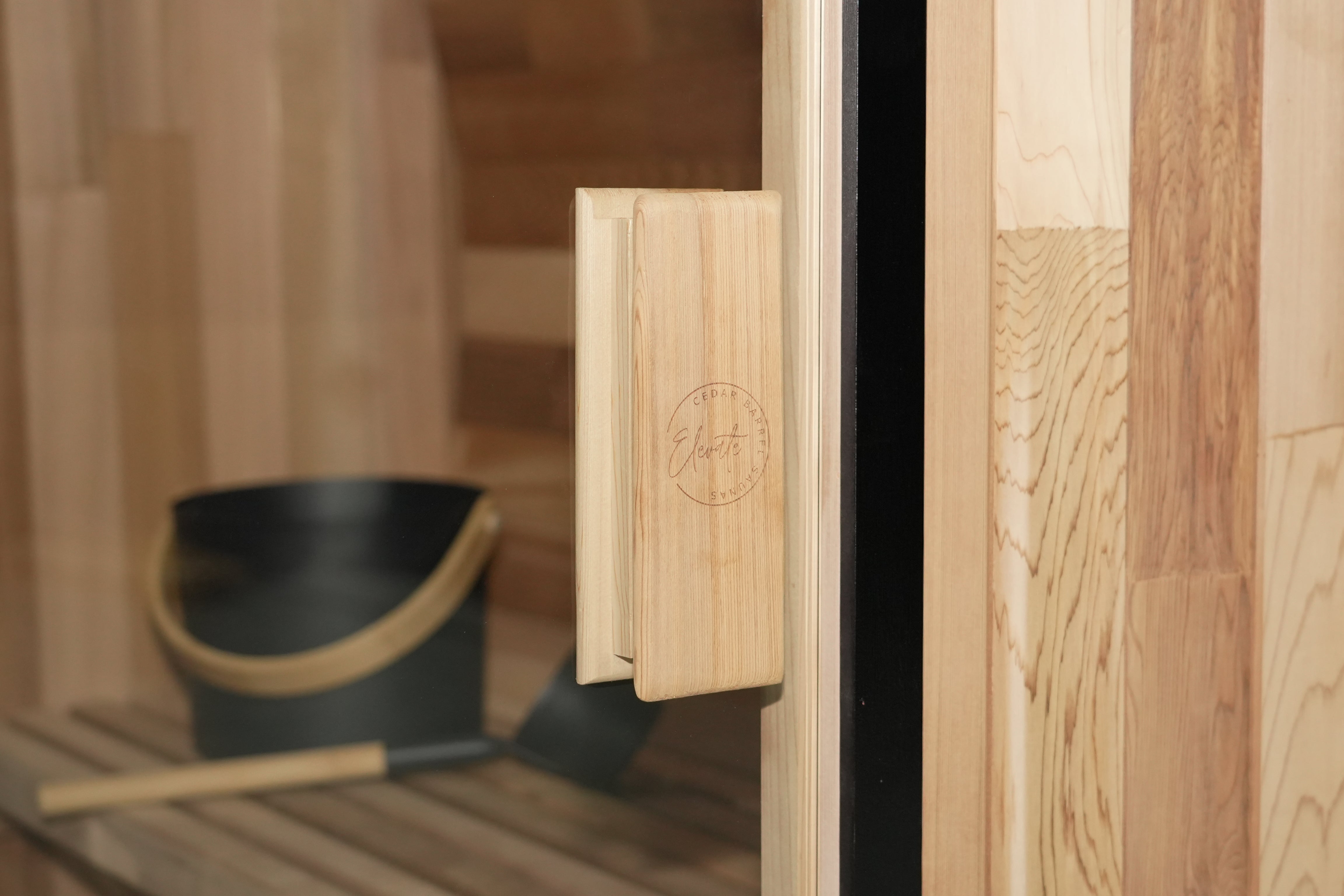 Urban 2-4 Person Traditional Cedar Barrel Sauna | Black Edition